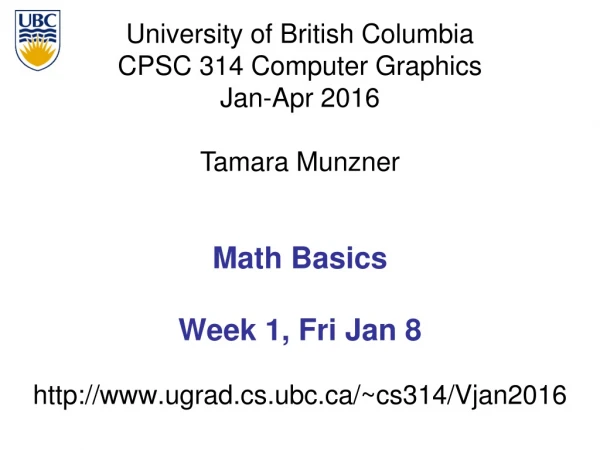 Math Basics Week 1, Fri Jan  8