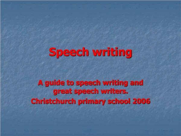 Speech writing