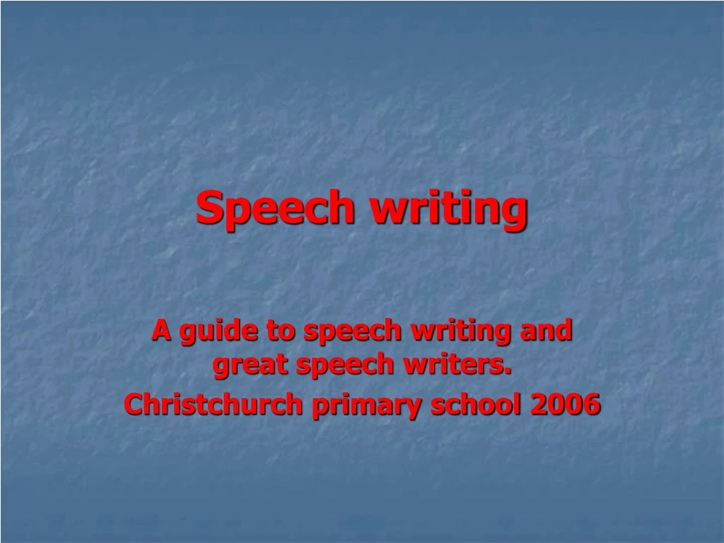 speech writing