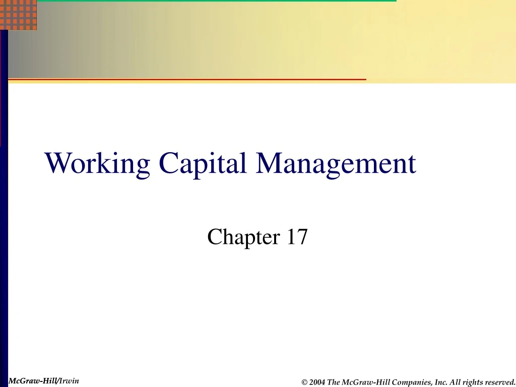 working capital management