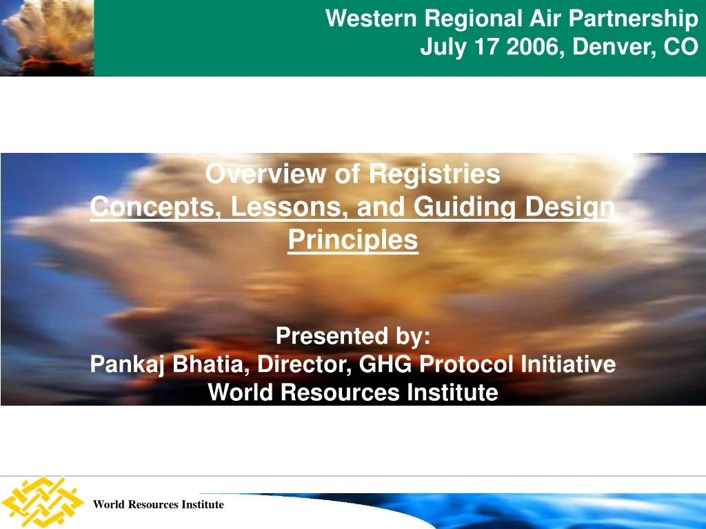 western regional air partnership july 17 2006