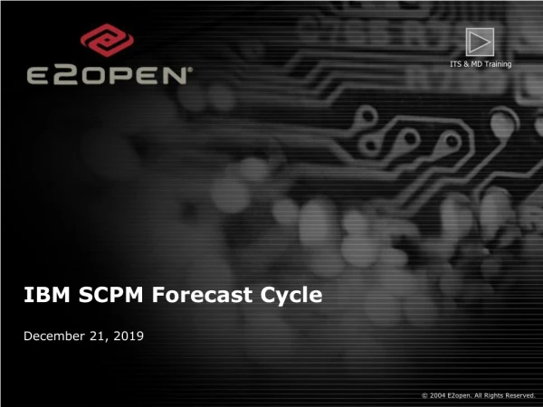 IBM SCPM Forecast Cycle