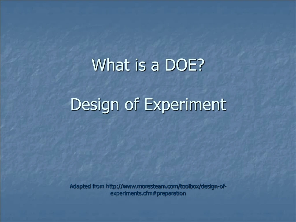 what is a doe design of experiment