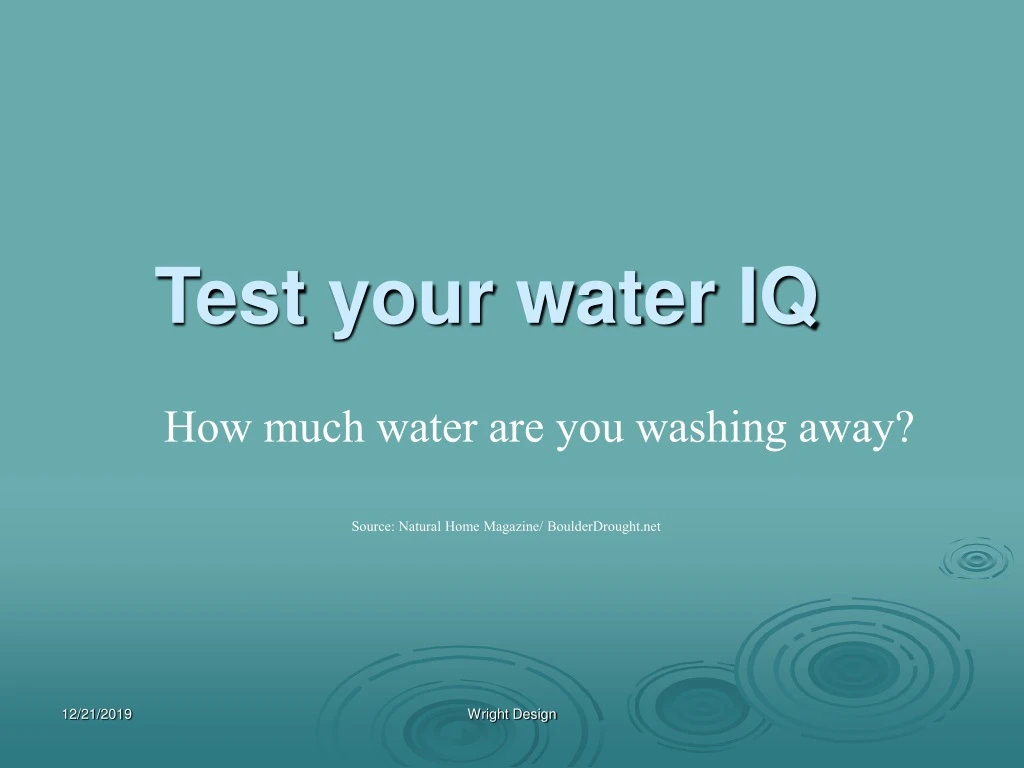 test your water iq