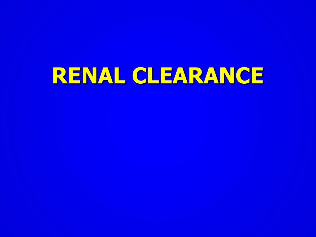 renal clearance