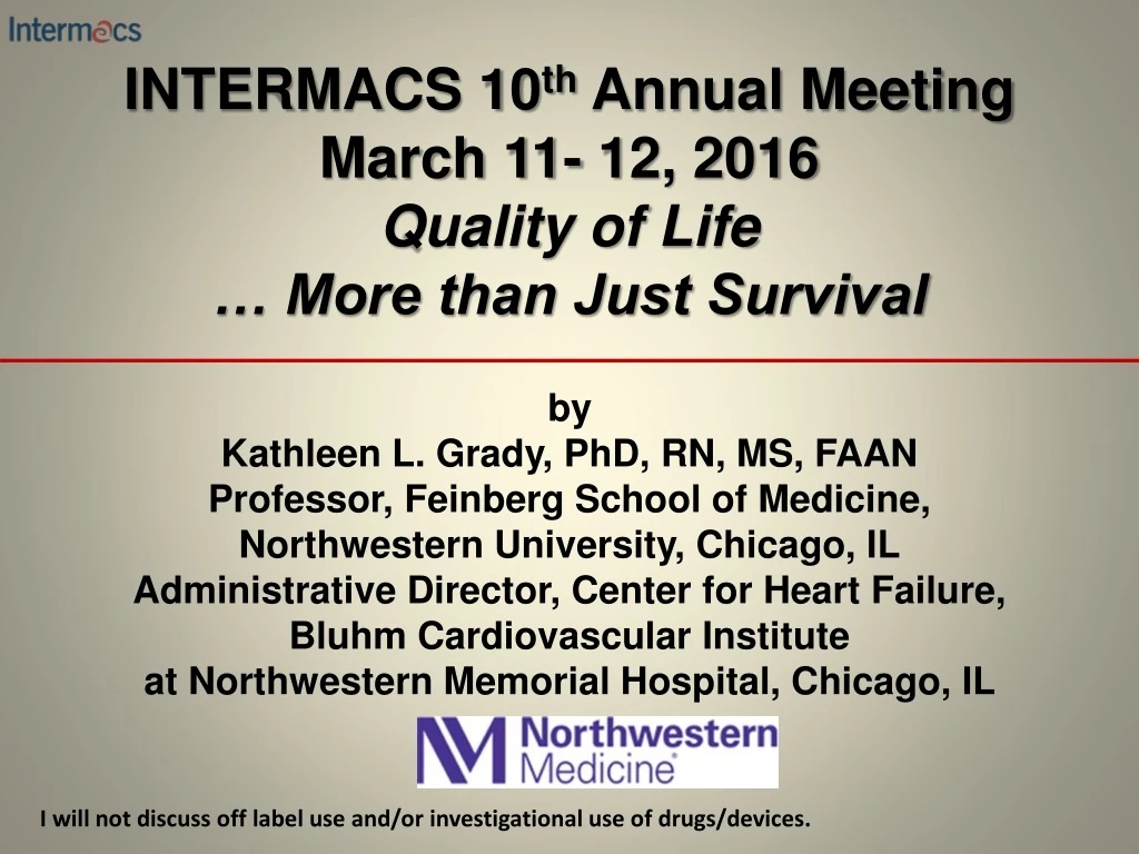 intermacs 10 th annual meeting march 11 12 2016
