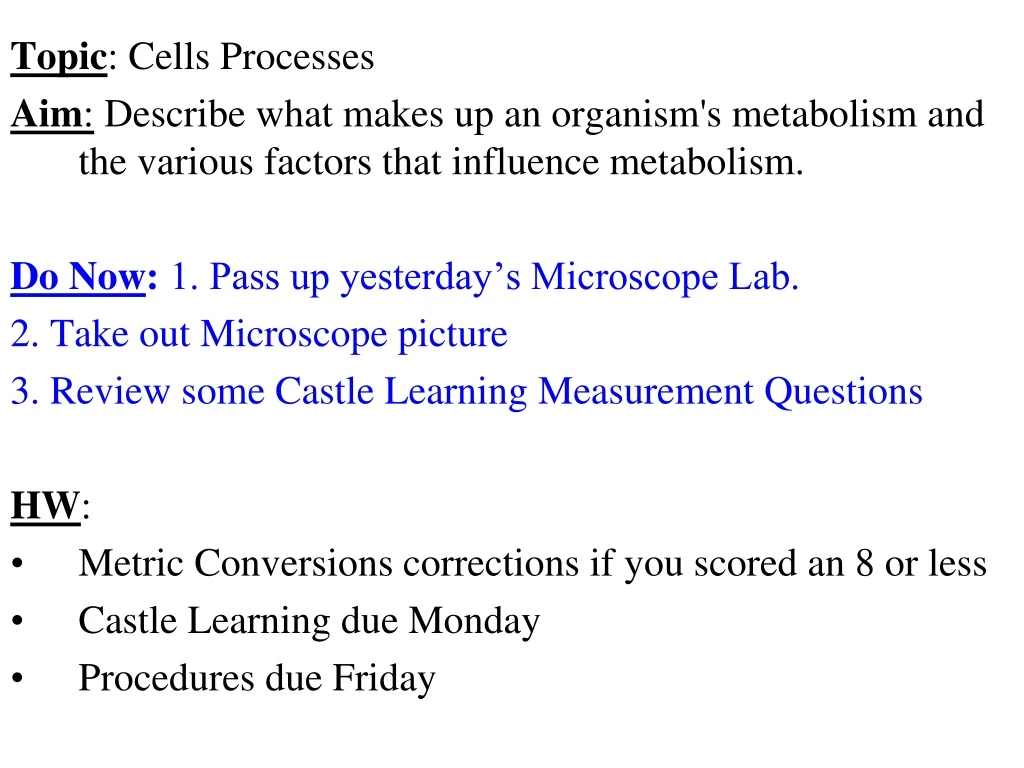 topic cells processes aim describe what makes