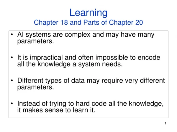 Learning Chapter 18 and Parts of Chapter 20