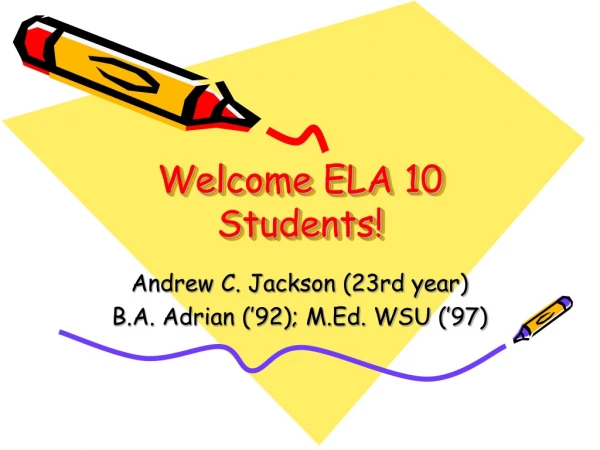 Welcome ELA 10 Students!
