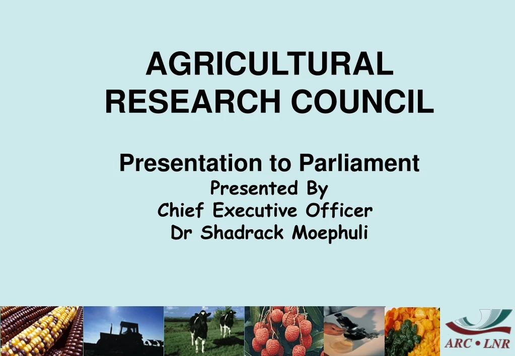 agricultural research council presentation