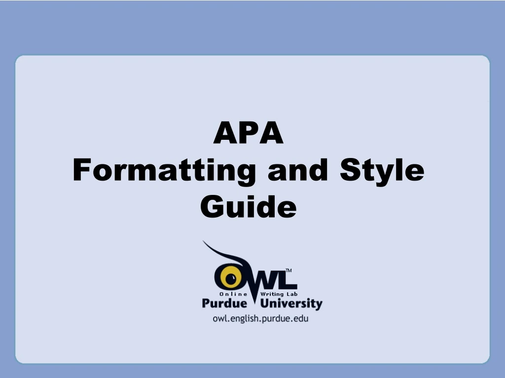 apa formatting and style guide