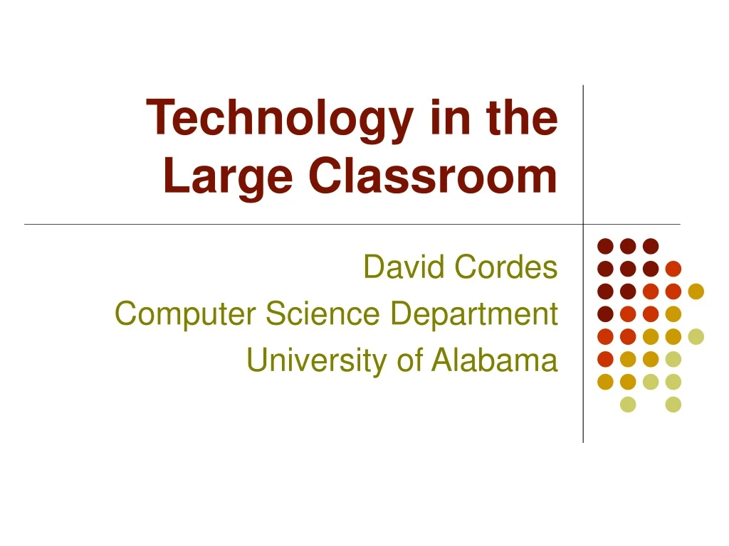 technology in the large classroom