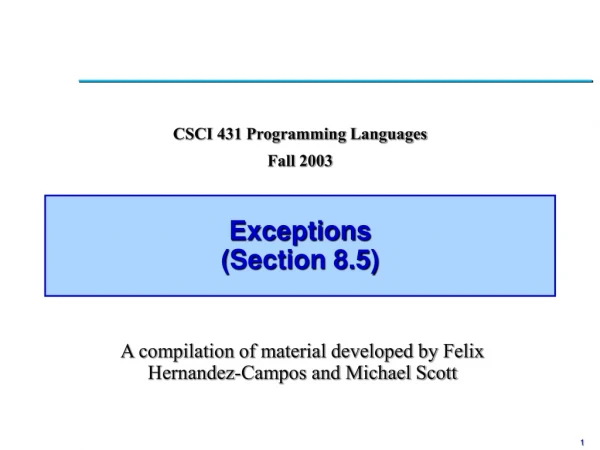 Exceptions  (Section 8.5)