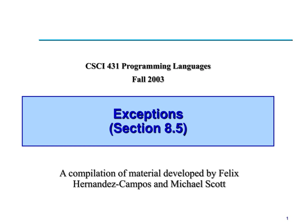 exceptions section 8 5
