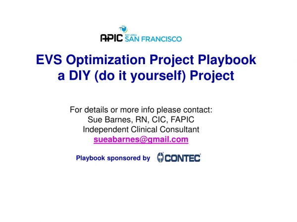 EVS Optimization Project Playbook  a DIY (do it yourself) Project