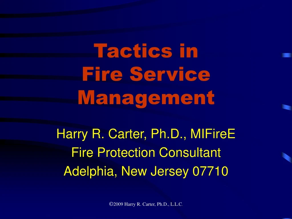 tactics in fire service management