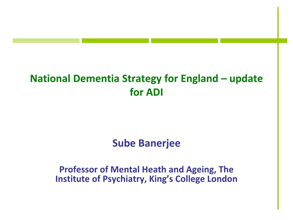 national dementia strategy for england update for adi