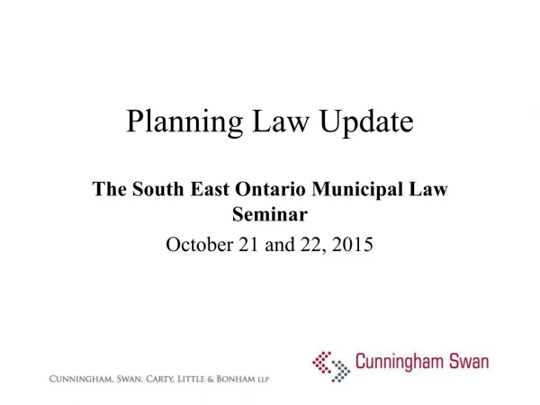 Planning Law Update