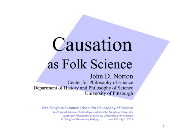 Causation as Folk Science