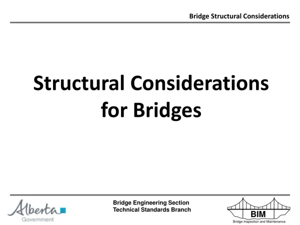 Structural Considerations for Bridges