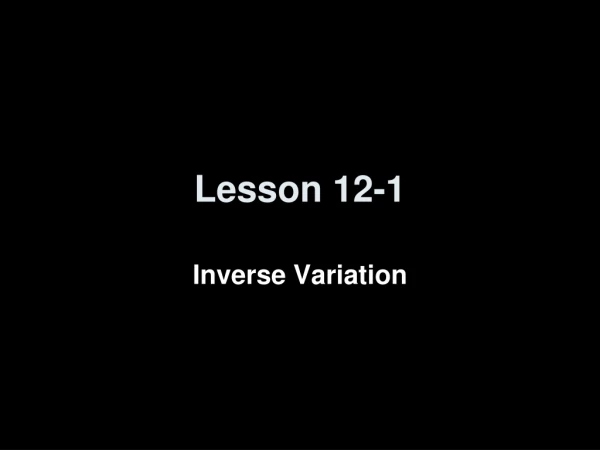 Lesson 12-1