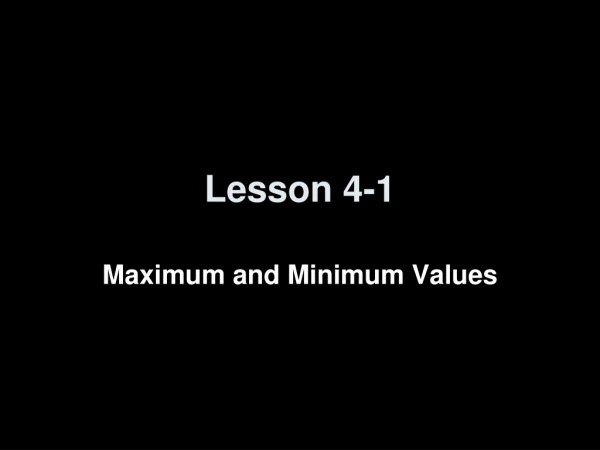 Lesson 4-1