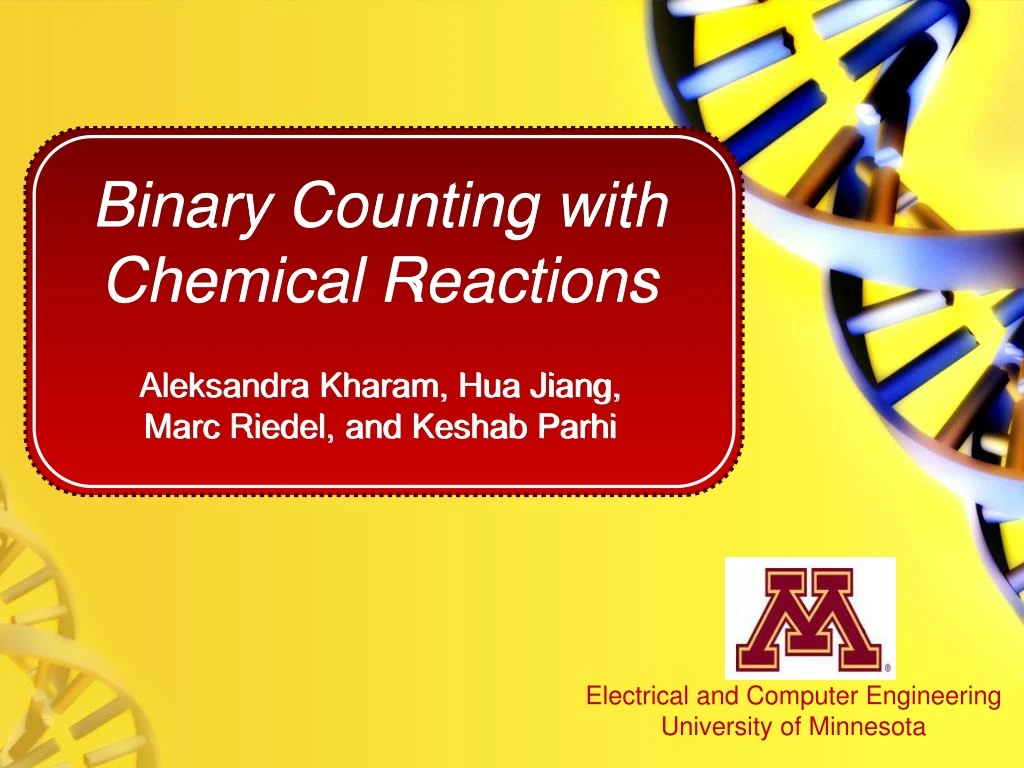 binary counting with chemical reactions aleksandra kharam hua jiang marc riedel and keshab parhi