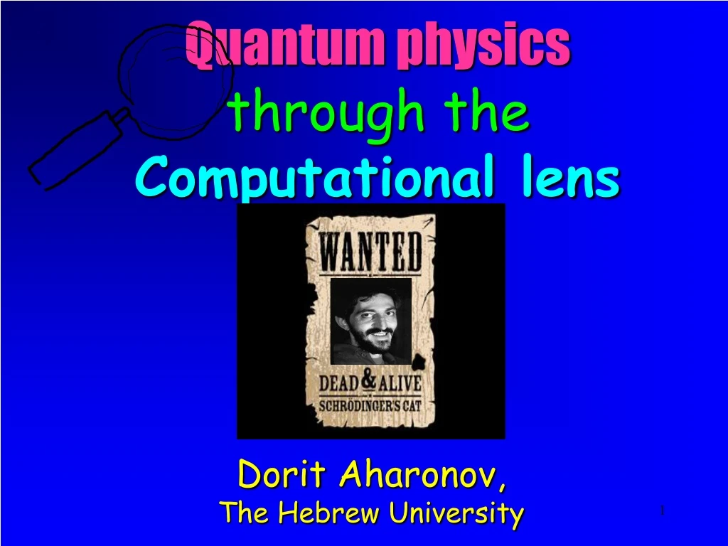 quantum physics through the computational lens