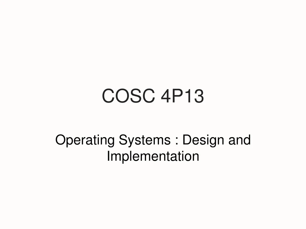 cosc 4p13