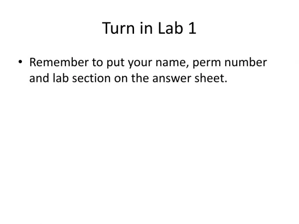 Turn in Lab 1