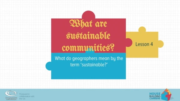 What are sustainable communities?