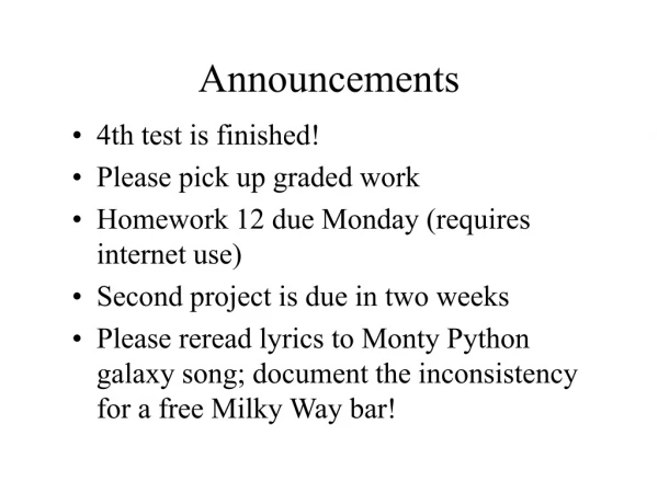 Announcements