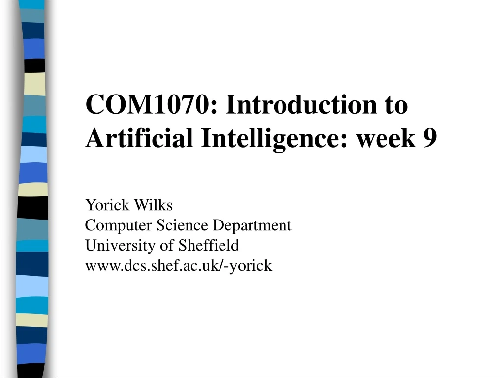 com1070 introduction to artificial intelligence