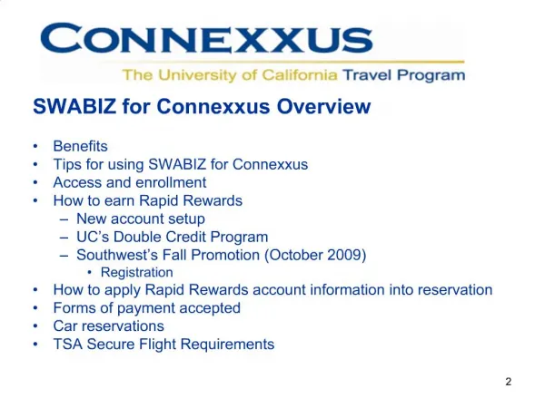 SWABIZ for Connexxus Program Overview Updated June 22, 2010