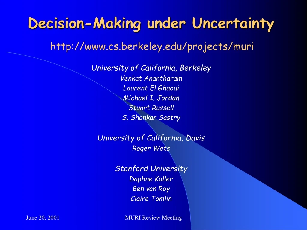 decision making under uncertainty