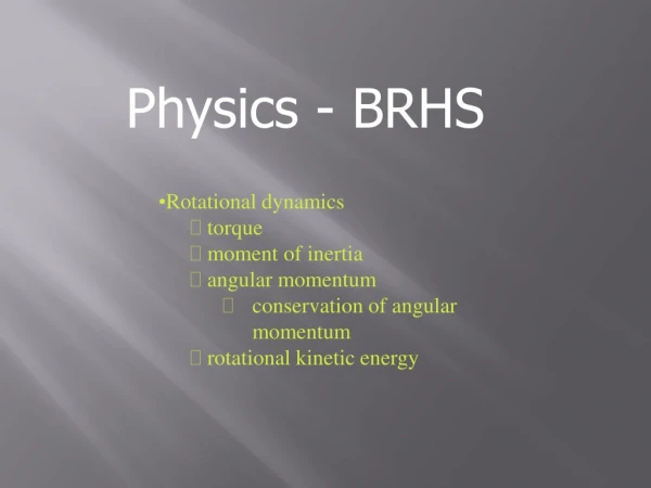 Physics - BRHS