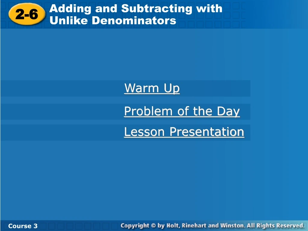 adding and subtracting with unlike denominators