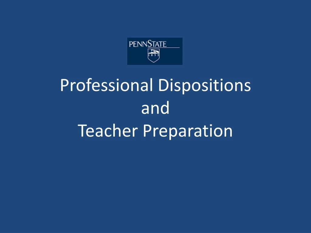 professional dispositions and teacher preparation