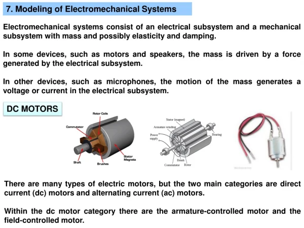 7. Modeling of Electromechanical Systems