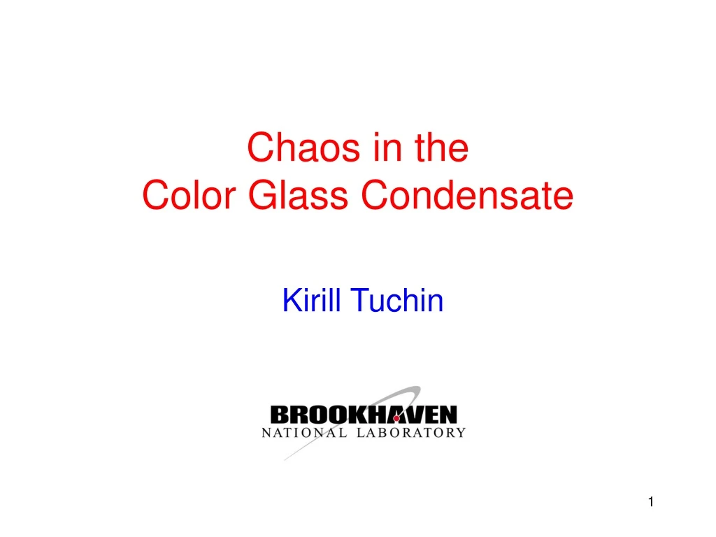 chaos in the color glass condensate