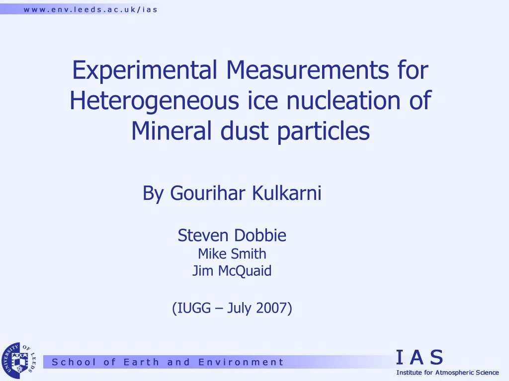 experimental measurements for heterogeneous ice nucleation of mineral dust particles