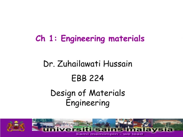 Ch 1: Engineering materials