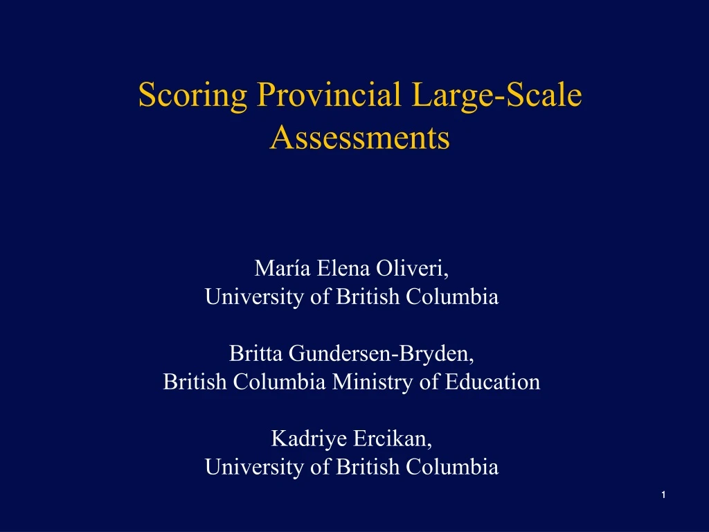scoring provincial large scale assessments