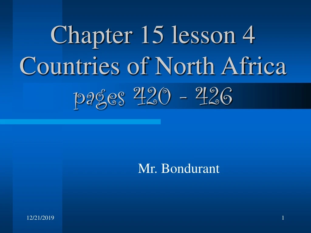 chapter 15 lesson 4 countries of north africa pages 420 426