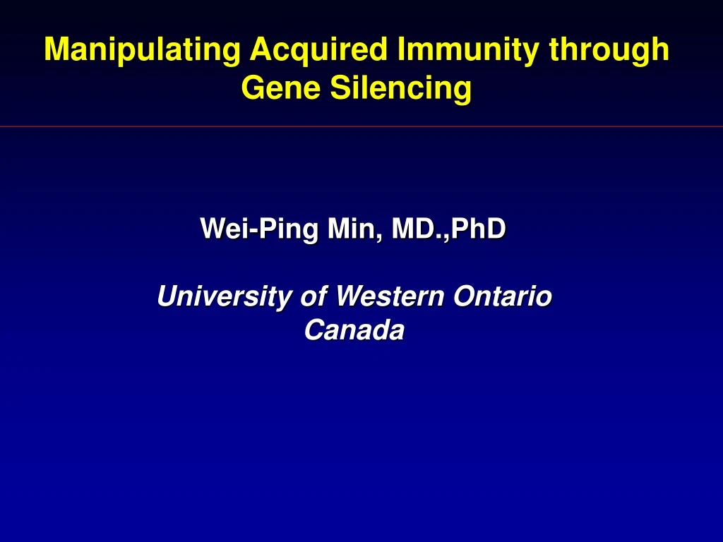 manipulating acquired immunity through gene