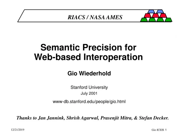 Semantic Precision for Web-based Interoperation
