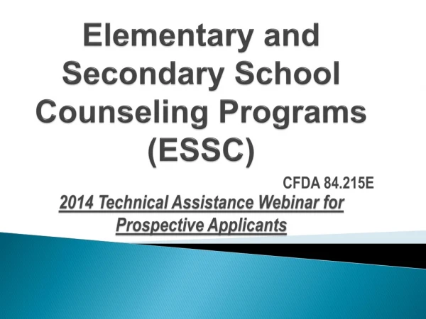 Elementary and Secondary School Counseling Programs (ESSC)