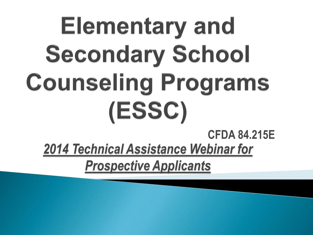 elementary and secondary school counseling programs essc
