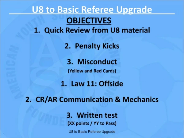 U8 to Basic Referee Upgrade
