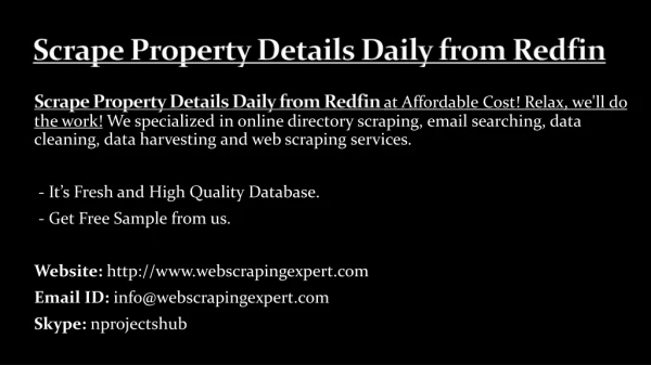 scrape property details daily from redfin